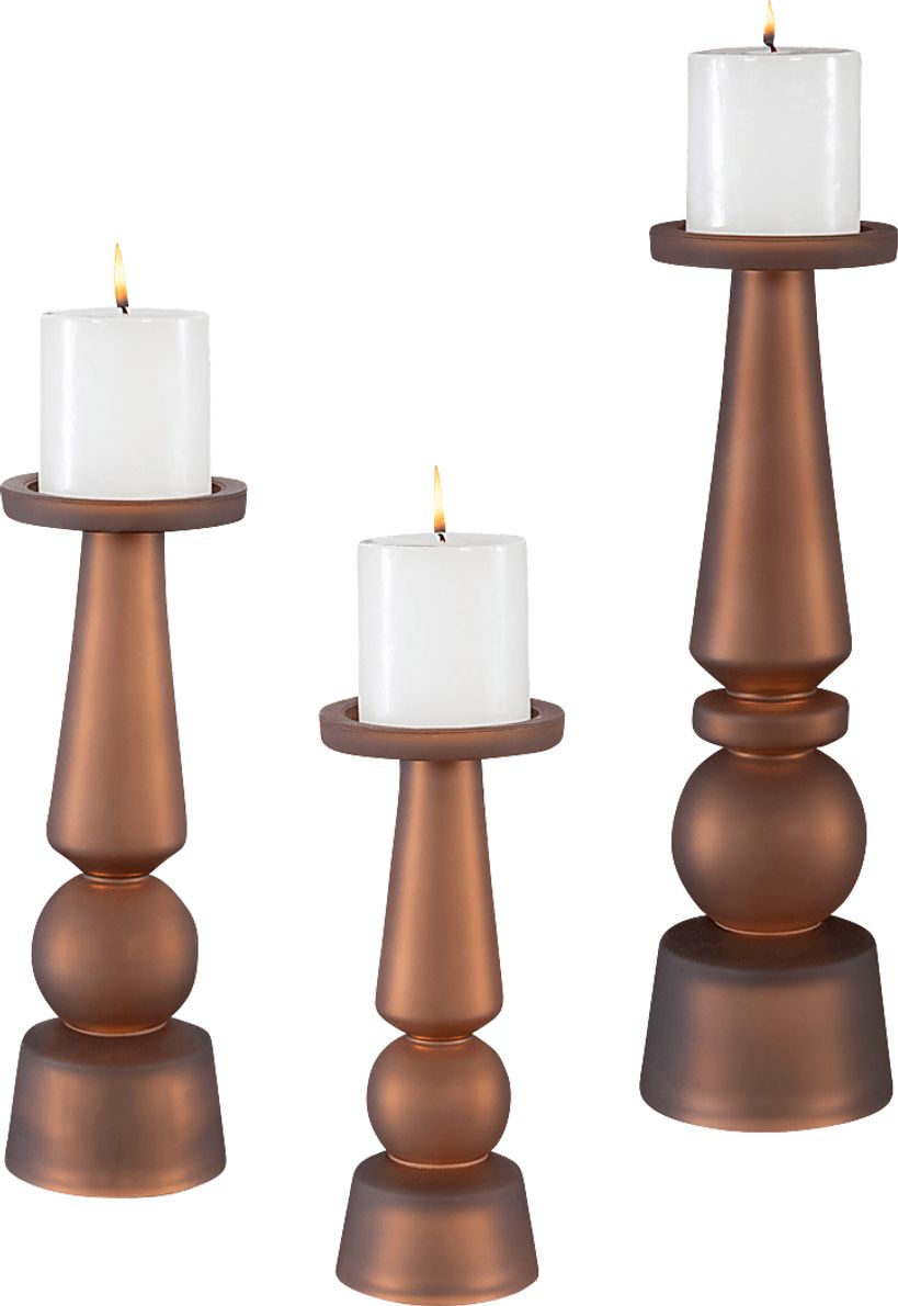 Imlayy Brown Candle Holder, Set of 3