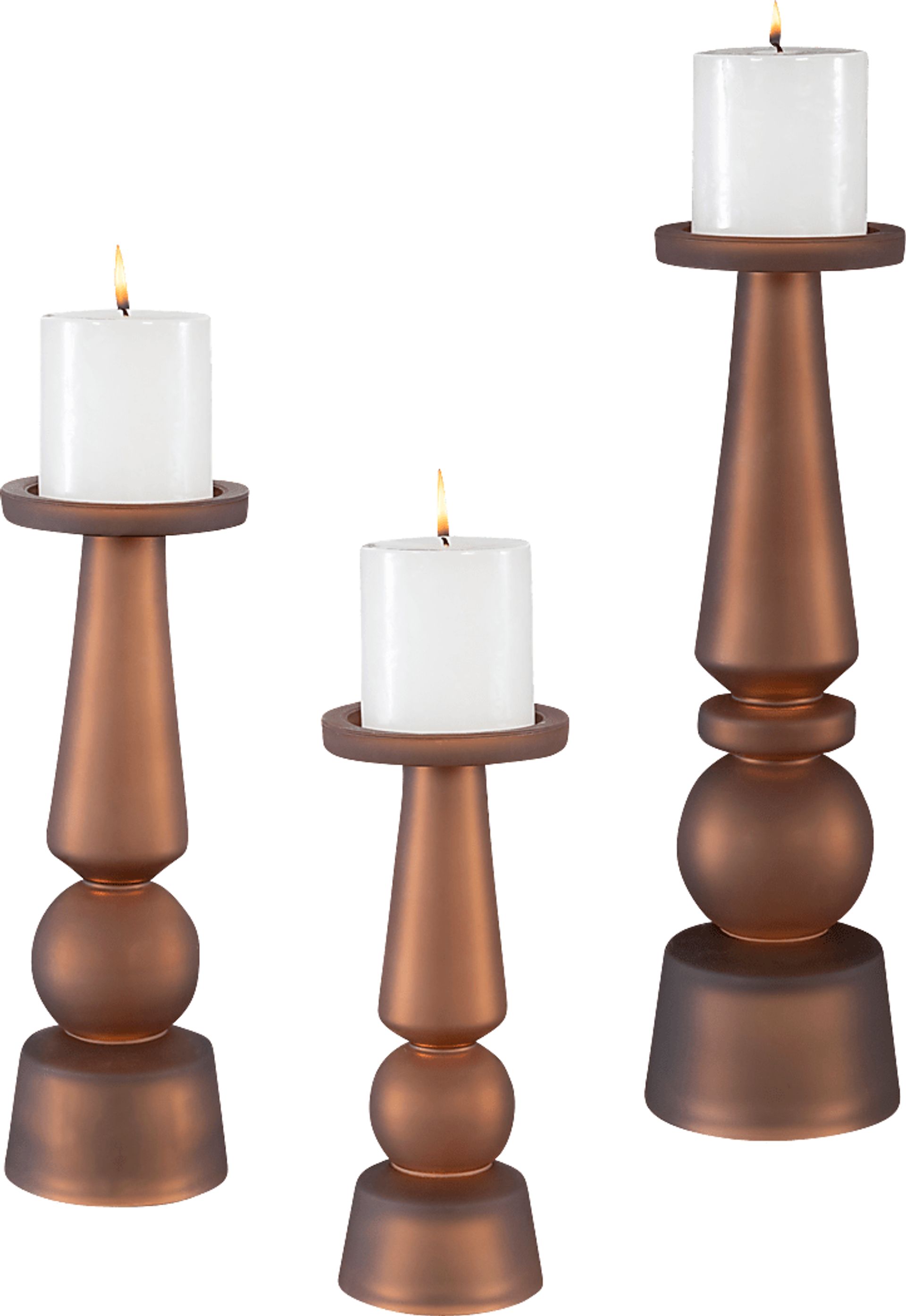 Imlayy Brown Candle Holder, Set of 3 - Image 1