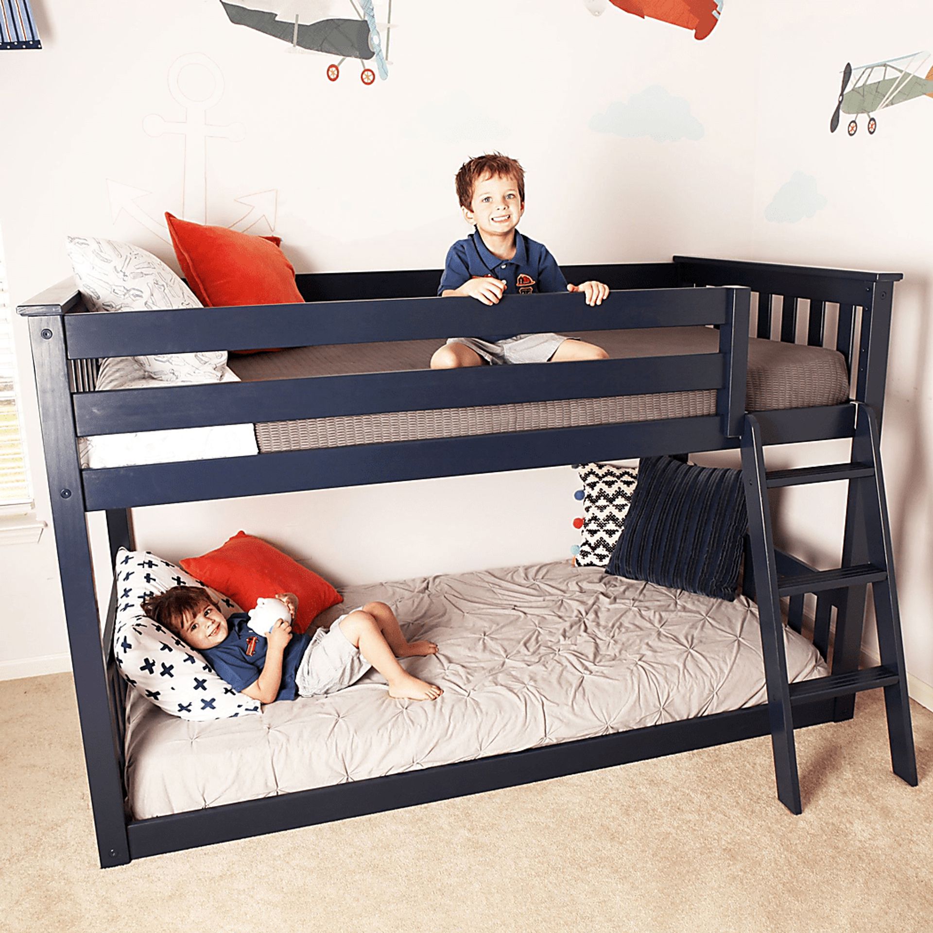 Kids Imonie Blue Twin/Twin Low Bunk Bed - Image 3