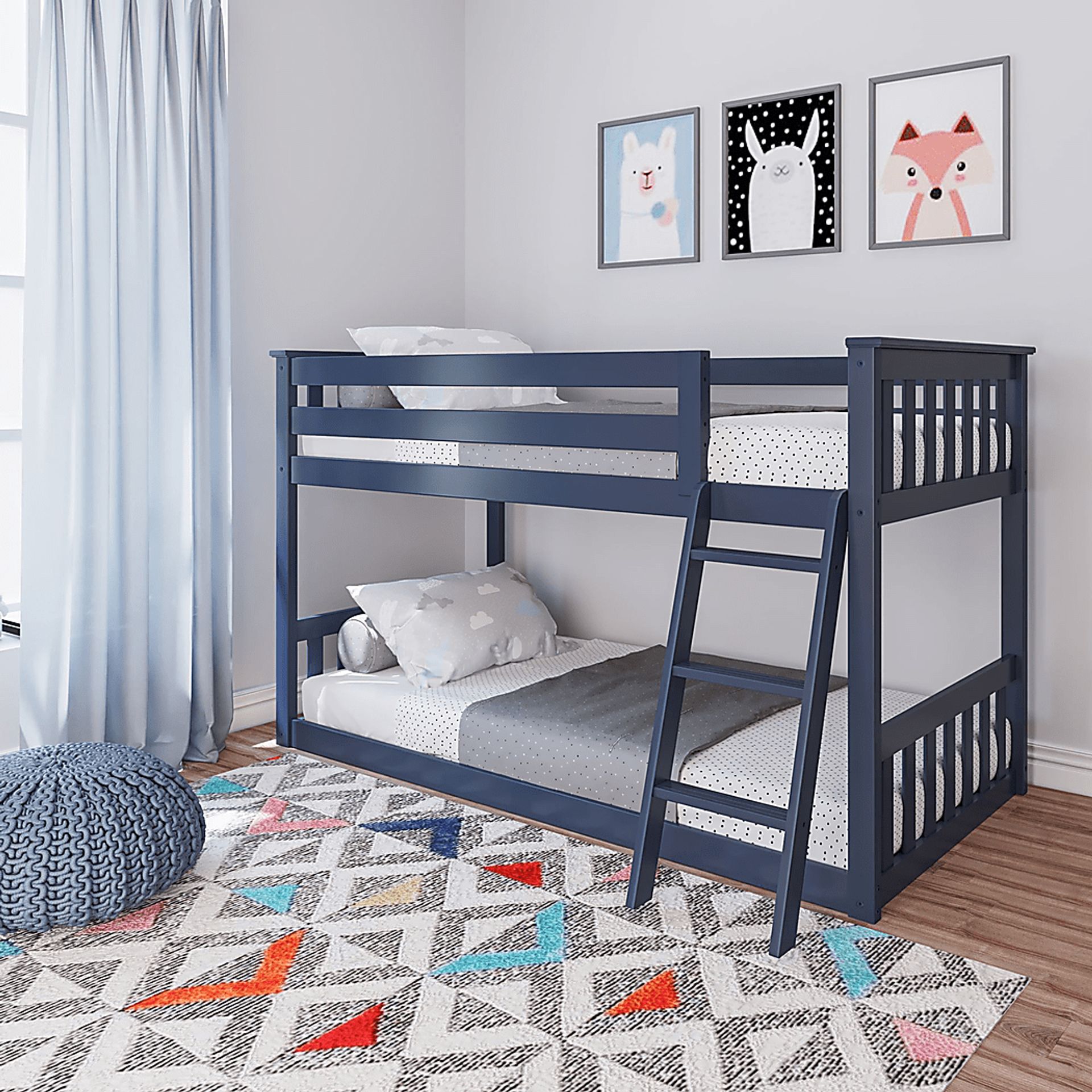 Kids Imonie Blue Twin/Twin Low Bunk Bed - Image 1