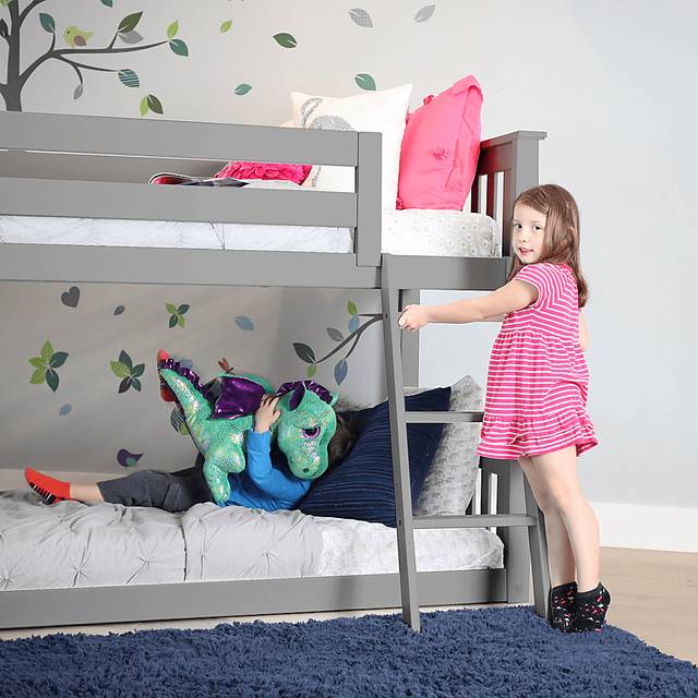 Kids Imonie Gray Twin/Twin Low Bunk Bed - Thumbnail - Image 3