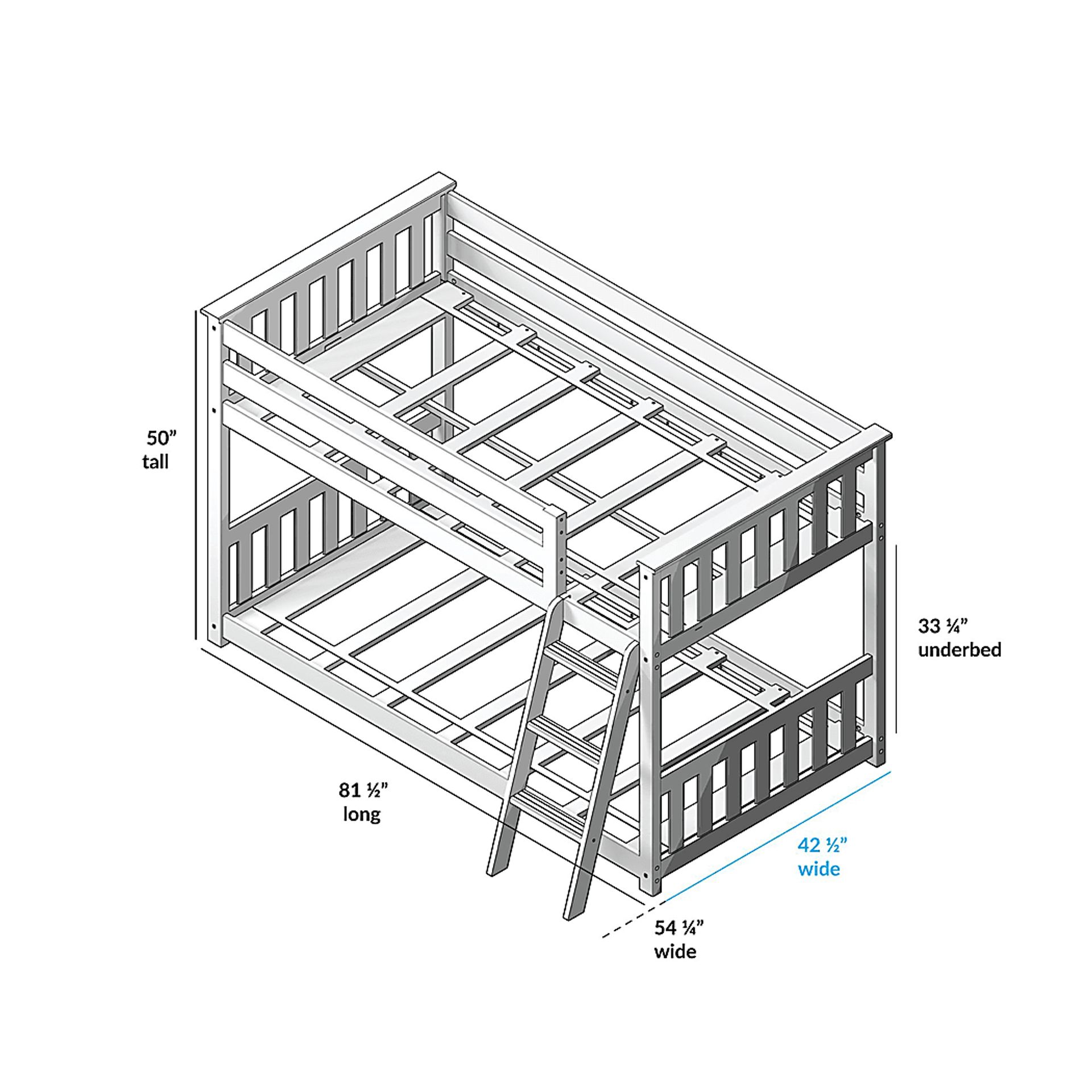 Kids Imonie Gray Twin/Twin Low Loft Bunk Bed - Image 7