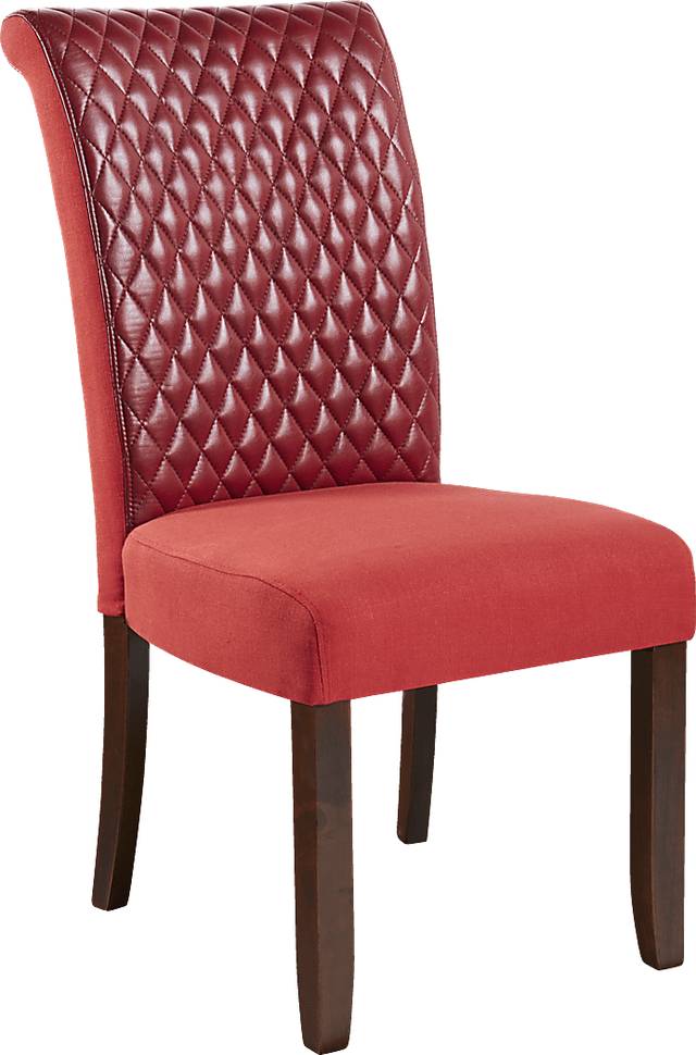 Delmon Walnut 5 Pc Oval Dining Set with Red Chairs - Thumbnail - Image 3
