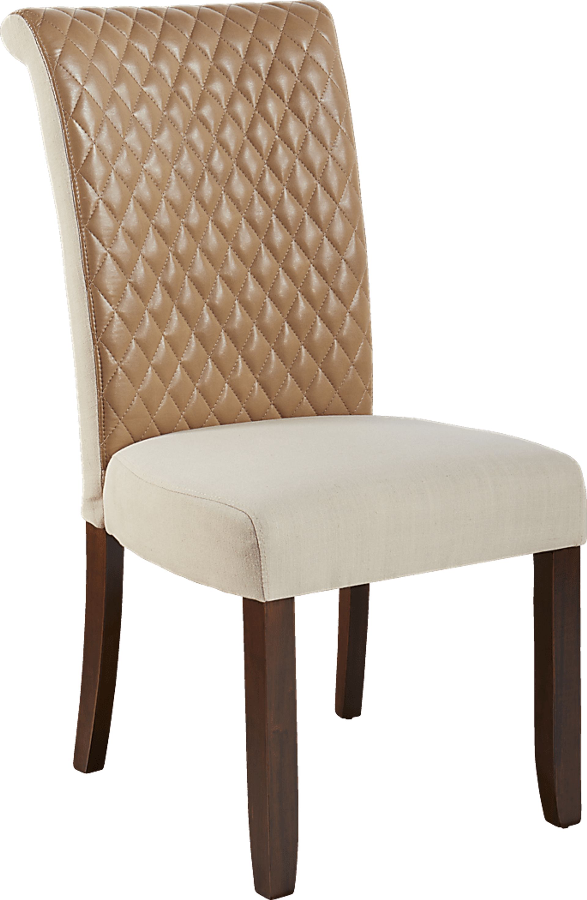 Delmon Walnut 5 Pc Oval Dining Set with Tan Chairs - Image 3