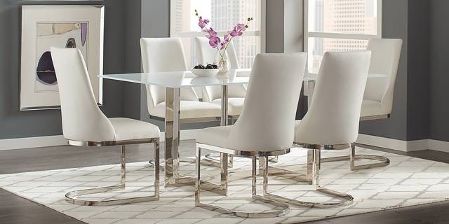 Imperium White 5 Pc Rectangle Dining Set - Thumbnail - Image 1