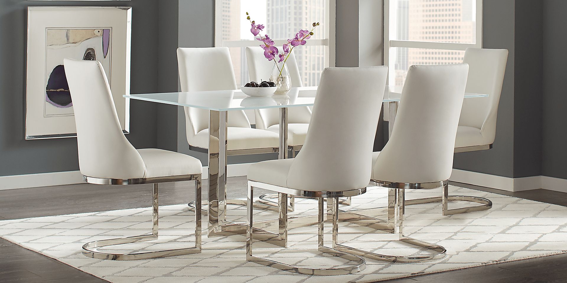Imperium White 5 Pc Rectangle Dining Set - Image 1