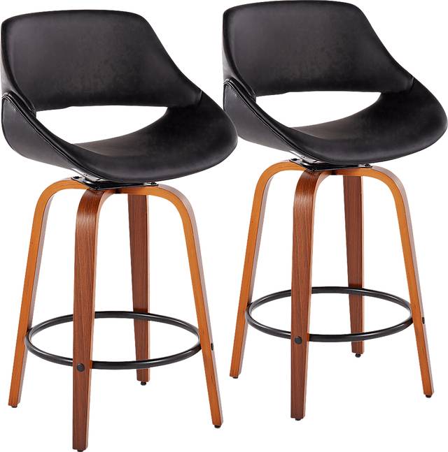 Inaran I Black Counter Height Stool, Set of 2 - Thumbnail - Image 1