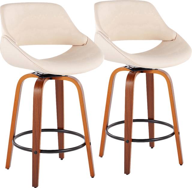 Inaran I Cream Counter Height Stool, Set of 2 - Thumbnail - Image 1