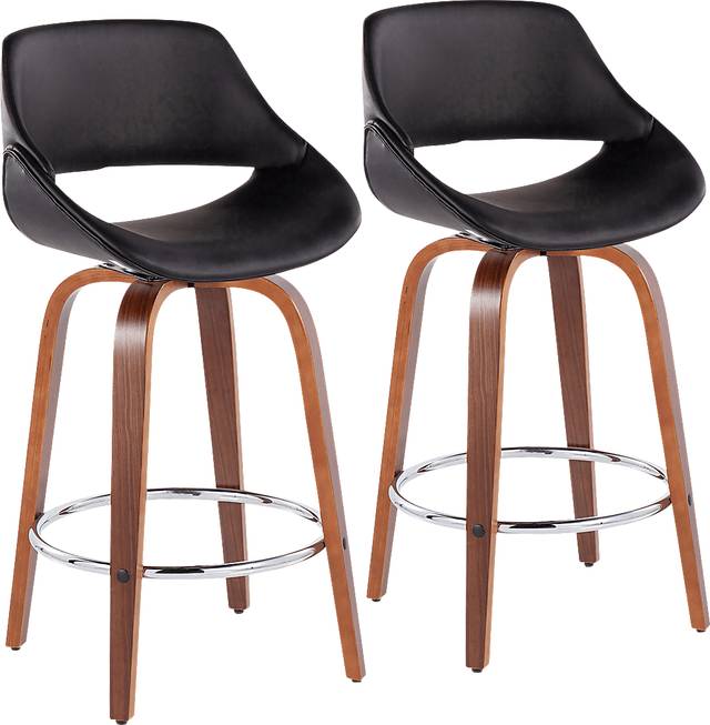 Inaran II Black Counter Height Stool, Set of 2 - Thumbnail - Image 1