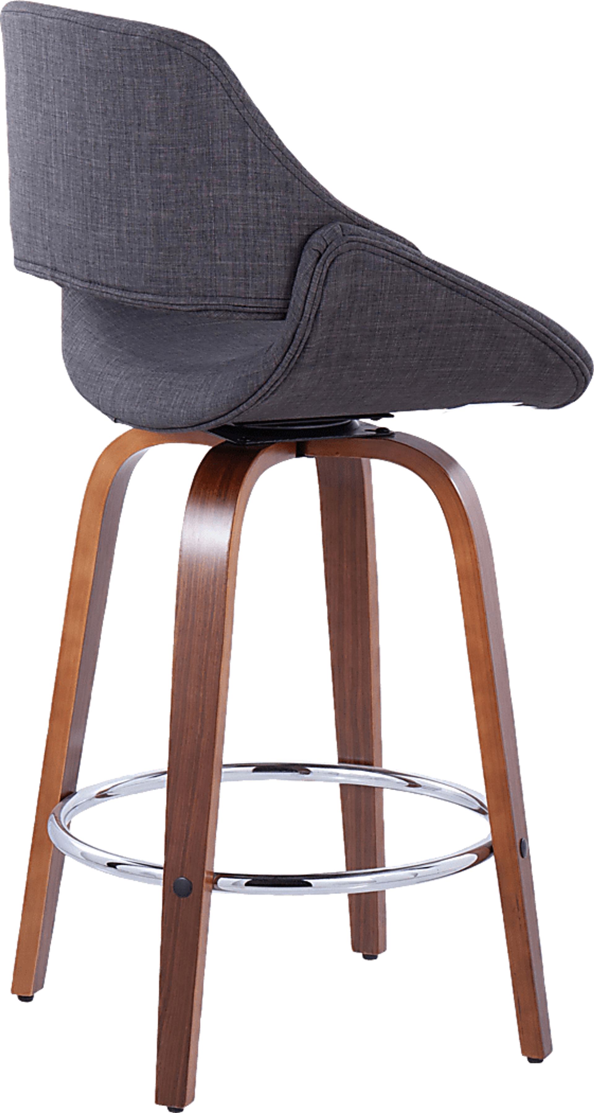 Inaran II Charcoal Swivel Counter Height Stool, Set of 2 - Image 6