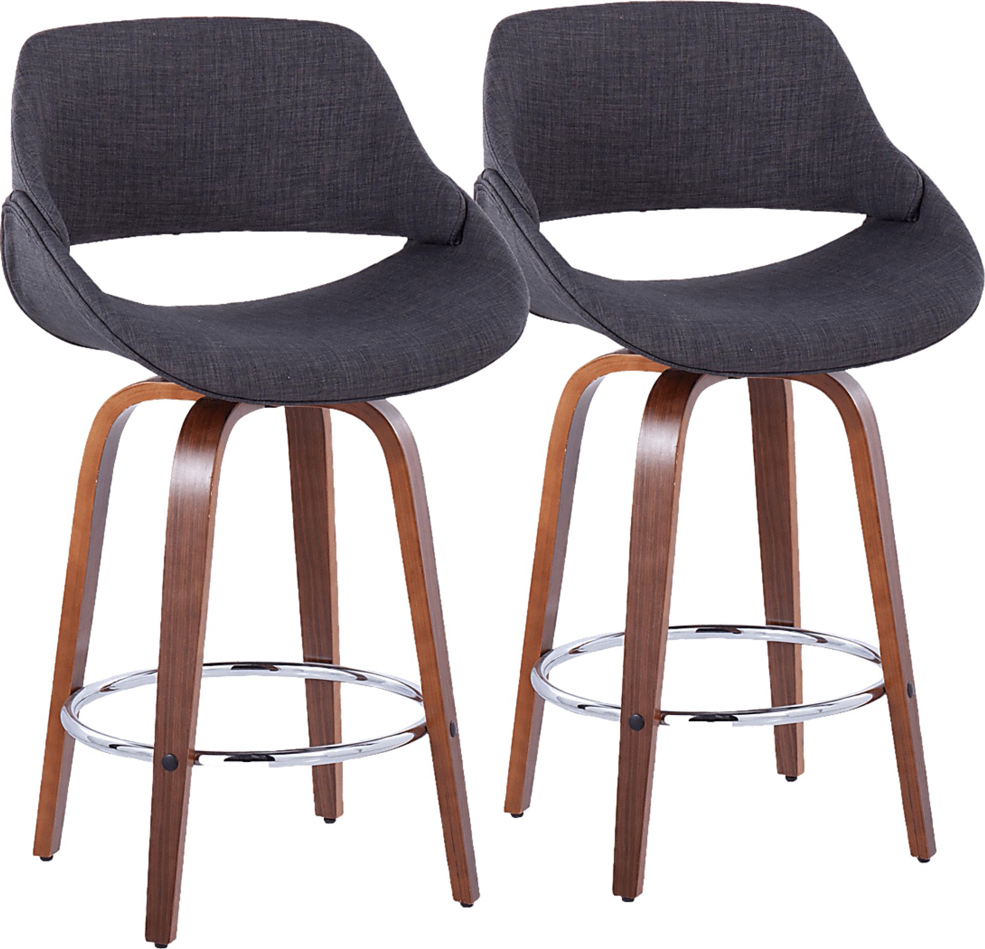 Inaran II Charcoal Swivel Counter Height Stool, Set of 2 - Image 1