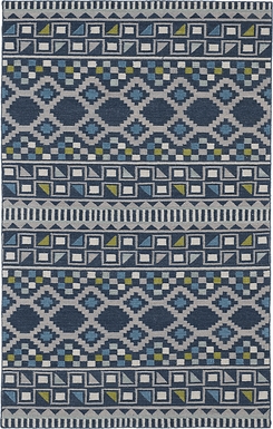 Inaven Blue 5' x 8' Rug
