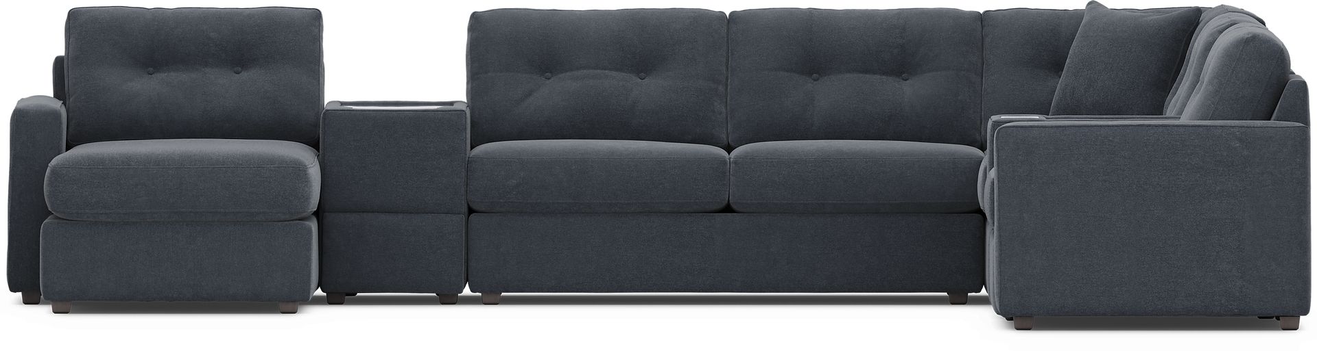 Indigo 7 Pc ModularOne Gel Foam Sleeper with Media Consoles - Image 4