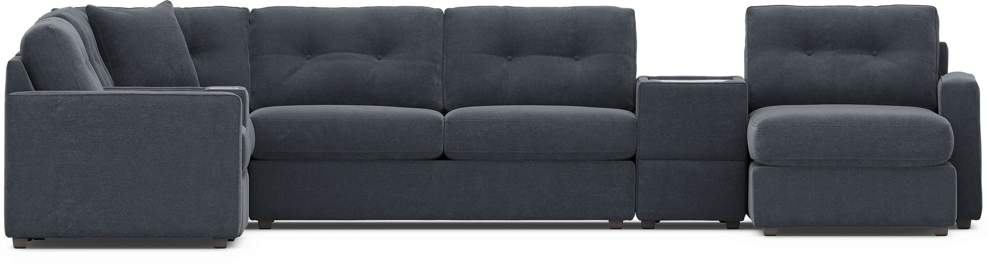 Indigo 7 Pc ModularOne Gel Foam Sleeper with Media Consoles - Image 3