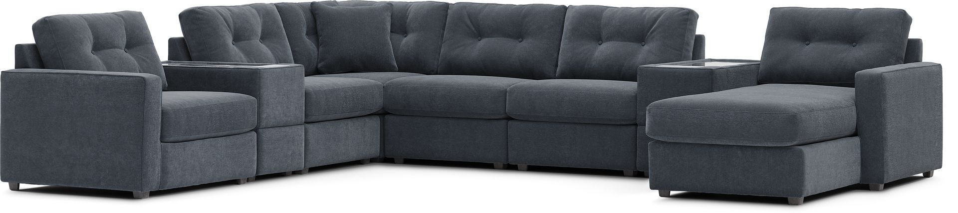 Indigo 8 Pc Power Reclining ModularOne with Media Consoles - Image 4