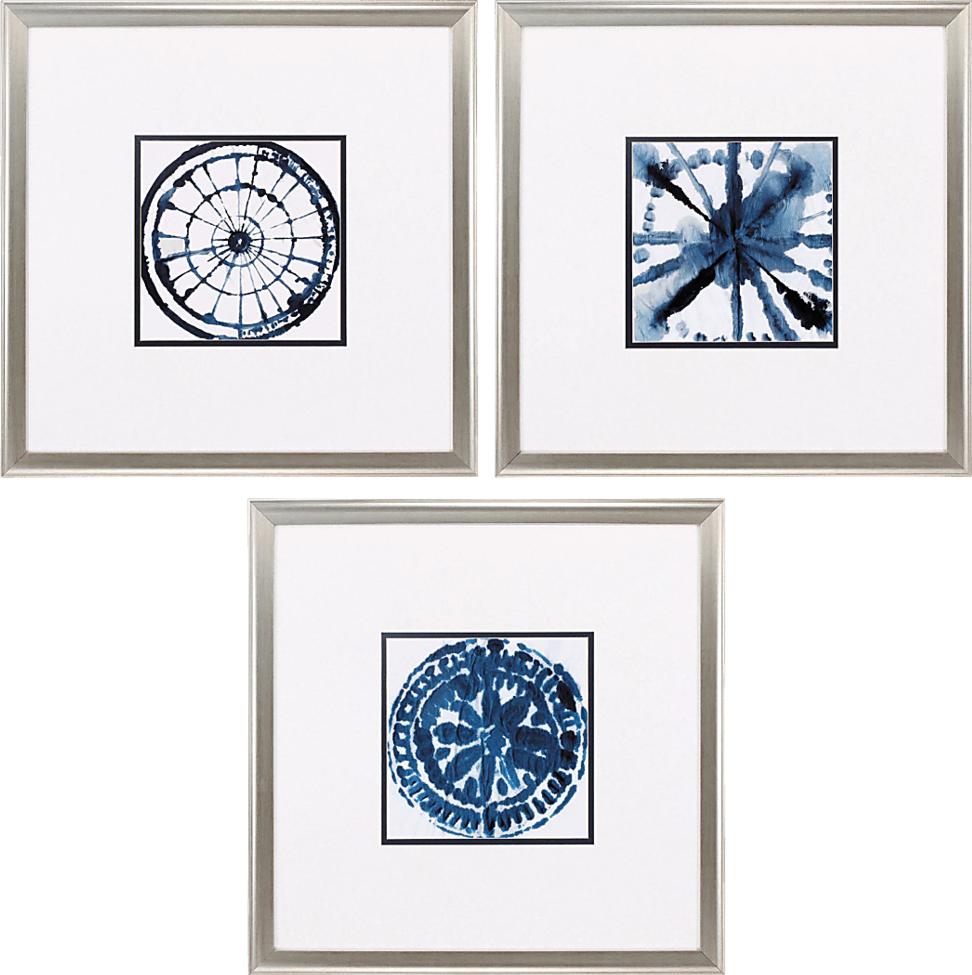Indigo Accents Set of 3 Artwork - Image 1