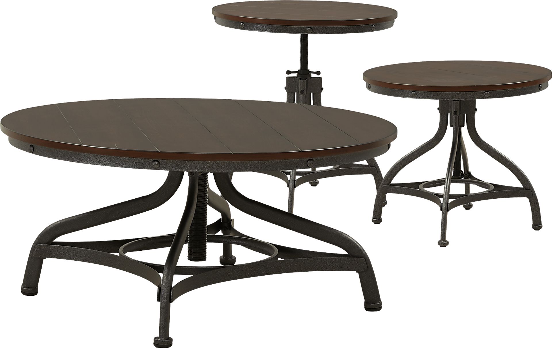 Industrial Place II Cherry Adjustable 3 Pc Table Set - Image 1