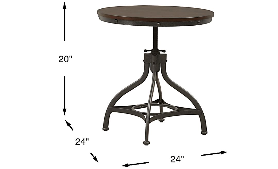 Industrial Place II Cherry Adjustable End Table