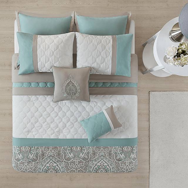 Inerness Green 8 Pc Queen Comforter Set - Thumbnail - Image 2