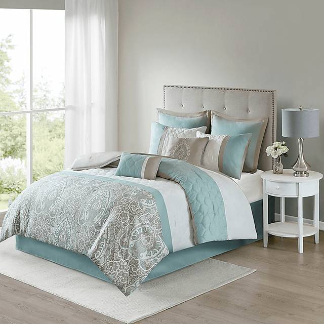 Inerness Green 8 Pc Queen Comforter Set - Thumbnail - Image 1