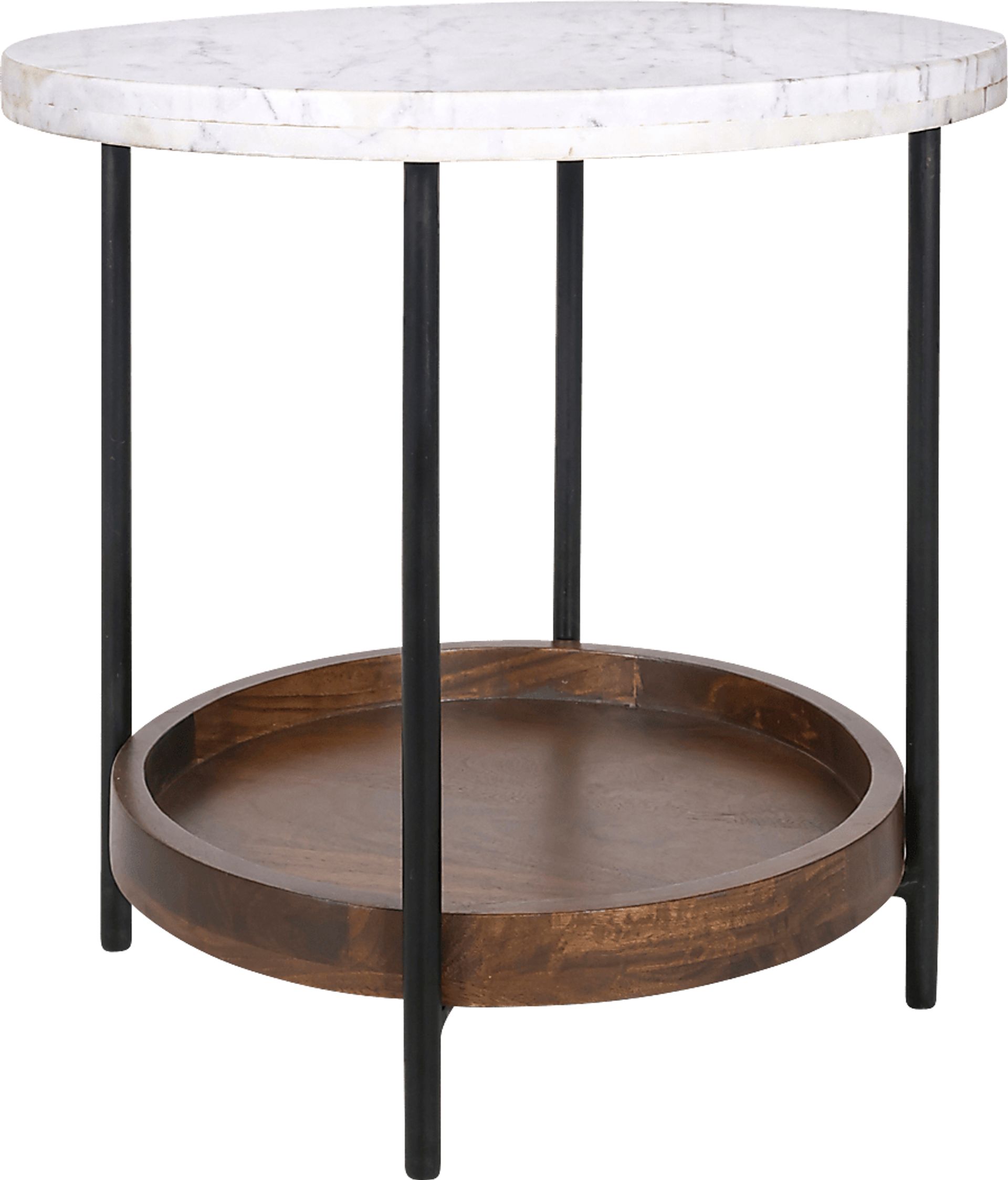 Ingol White/Brown End Table - Image 4