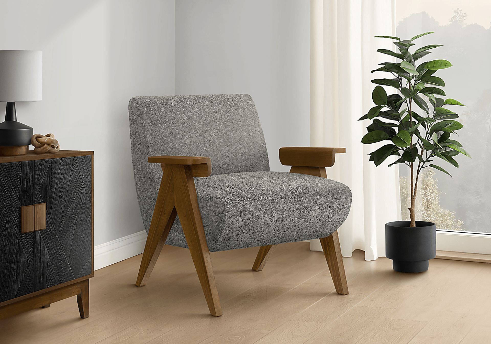Injia Gray Accent Chair - Image 2