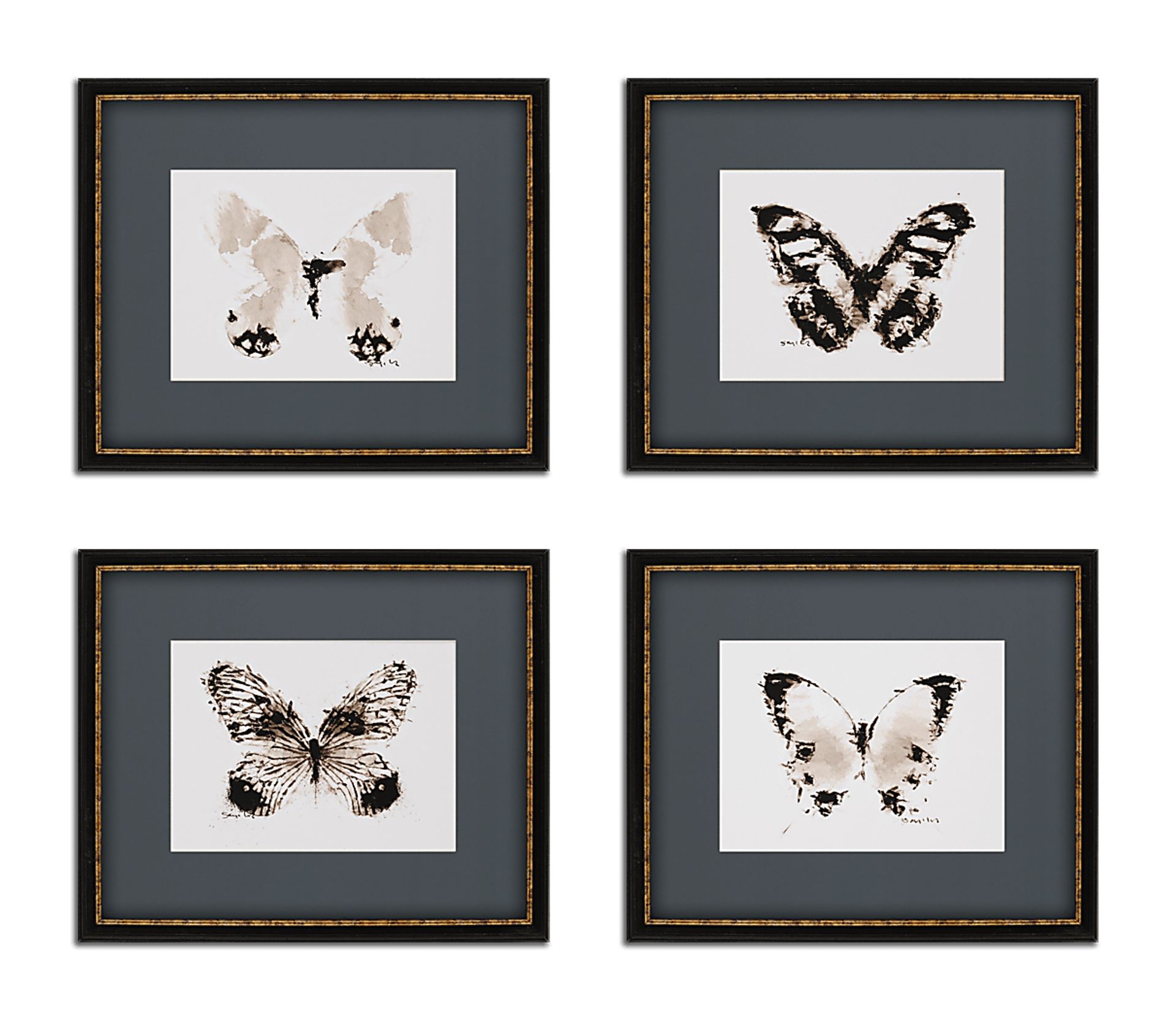 Inked Butterflies Set of 4 Artwork - Image 1