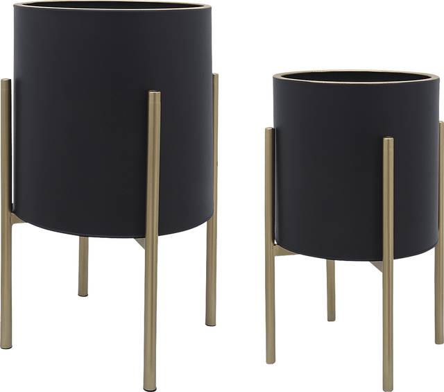 Innglenook Black Planter, Set of 2 - Thumbnail - Image 1