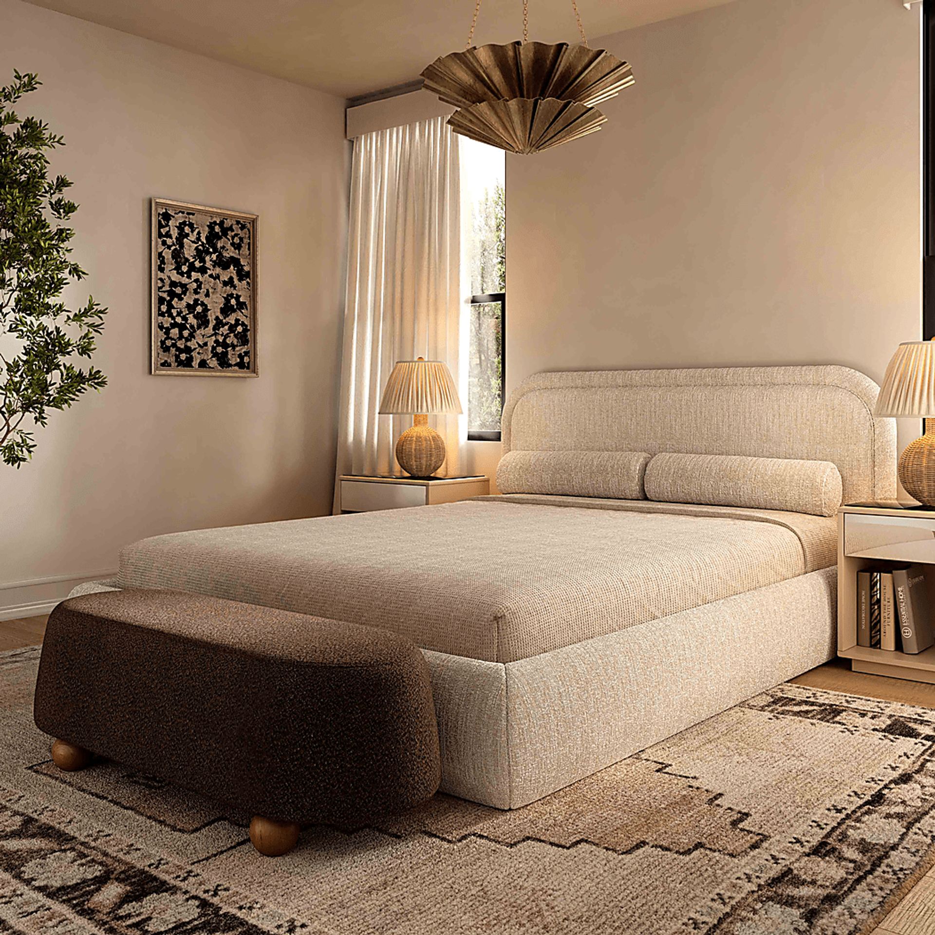 Innitou I Brown Large Ottoman - Image 2