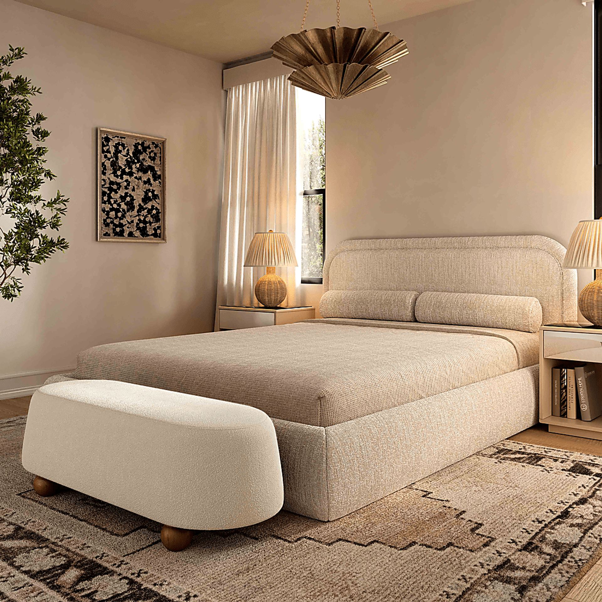 Innitou I Cream Large Ottoman - Image 2
