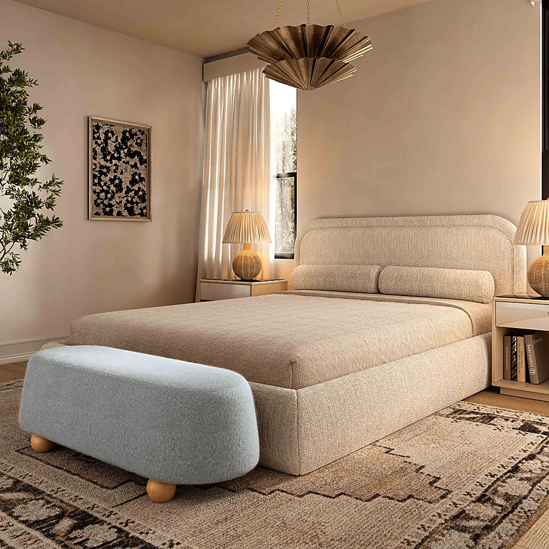 Innitou II Gray Large Ottoman - Image 2