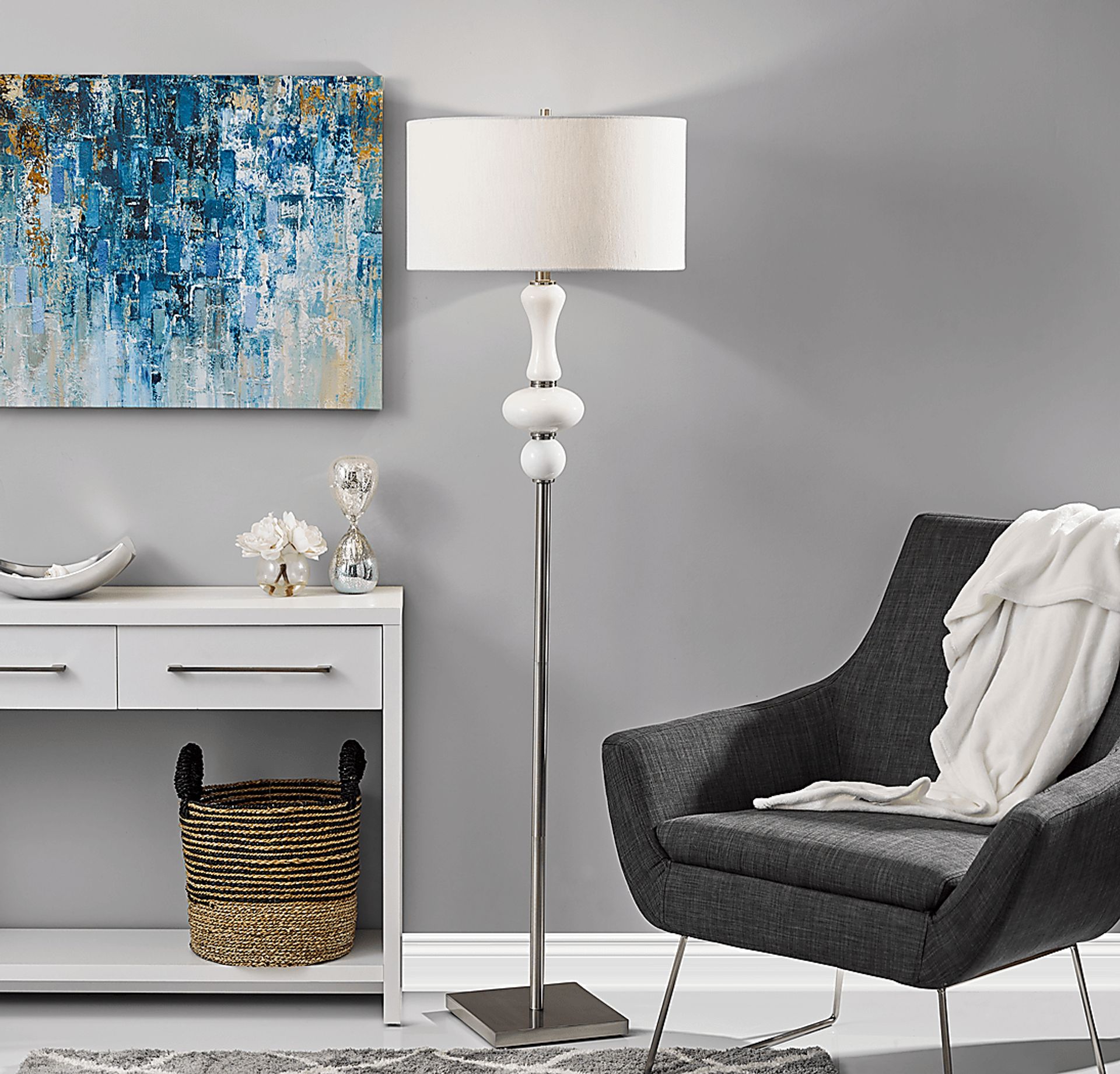 Innsbruck Way White Floor Lamp - Image 3