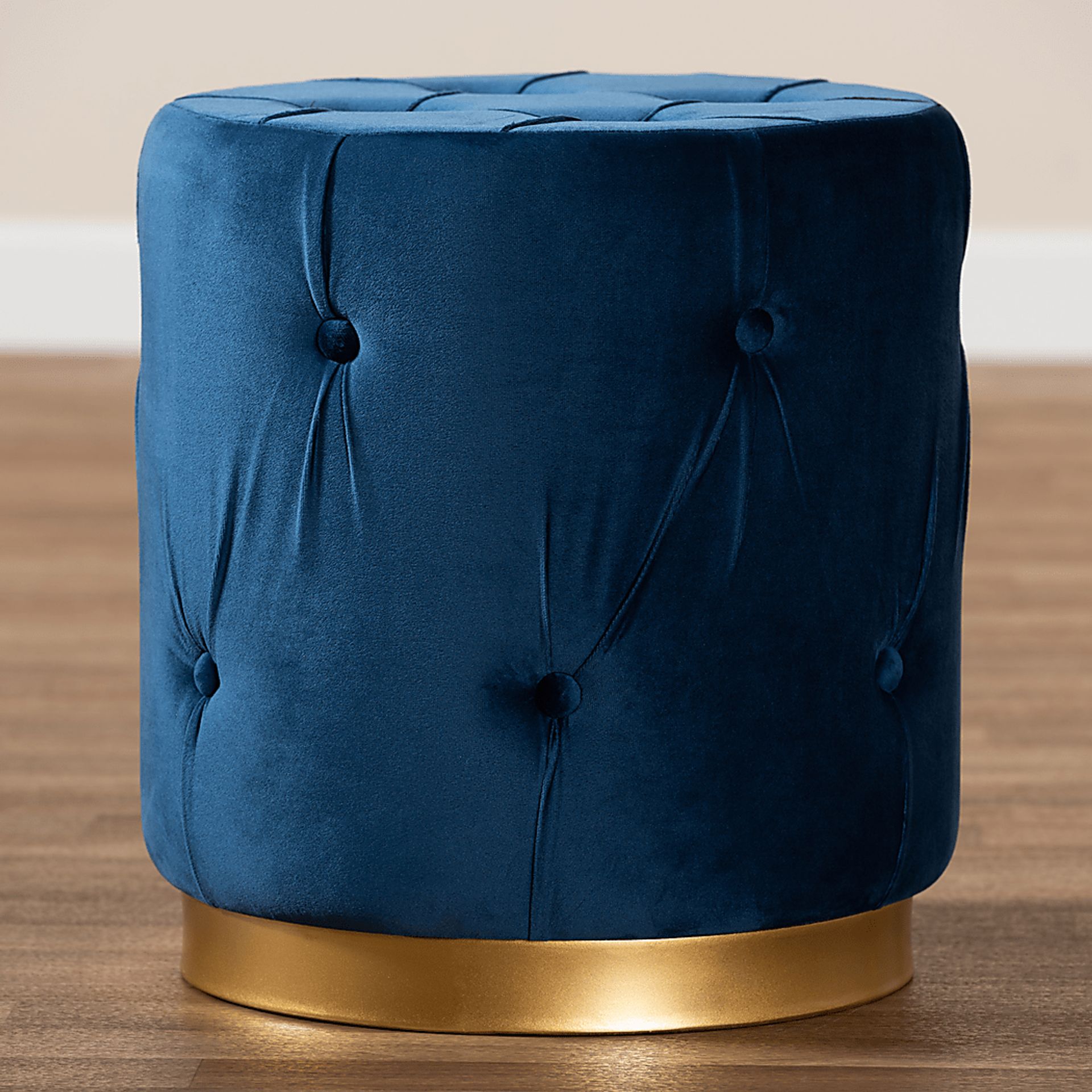 Inona Blue Ottoman - Image 5