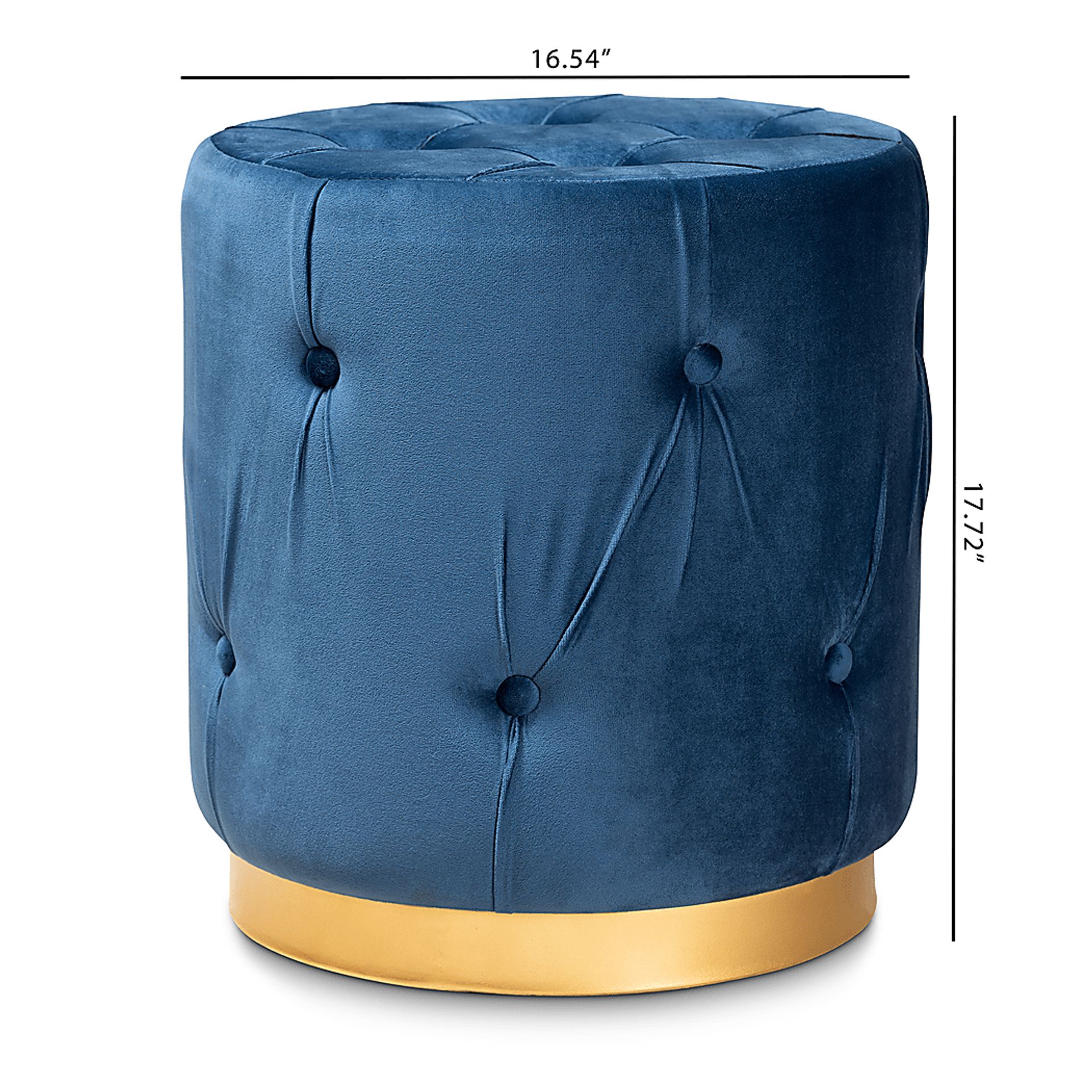 Inona Blue Ottoman - Image 6