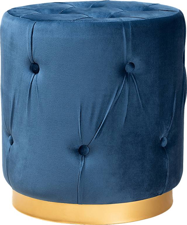 Inona Blue Ottoman - Thumbnail - Image 1