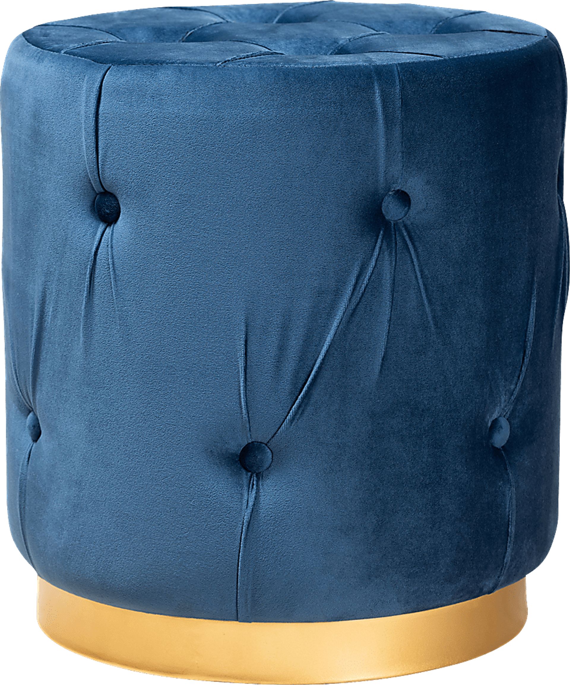 Inona Blue Ottoman - Image 1