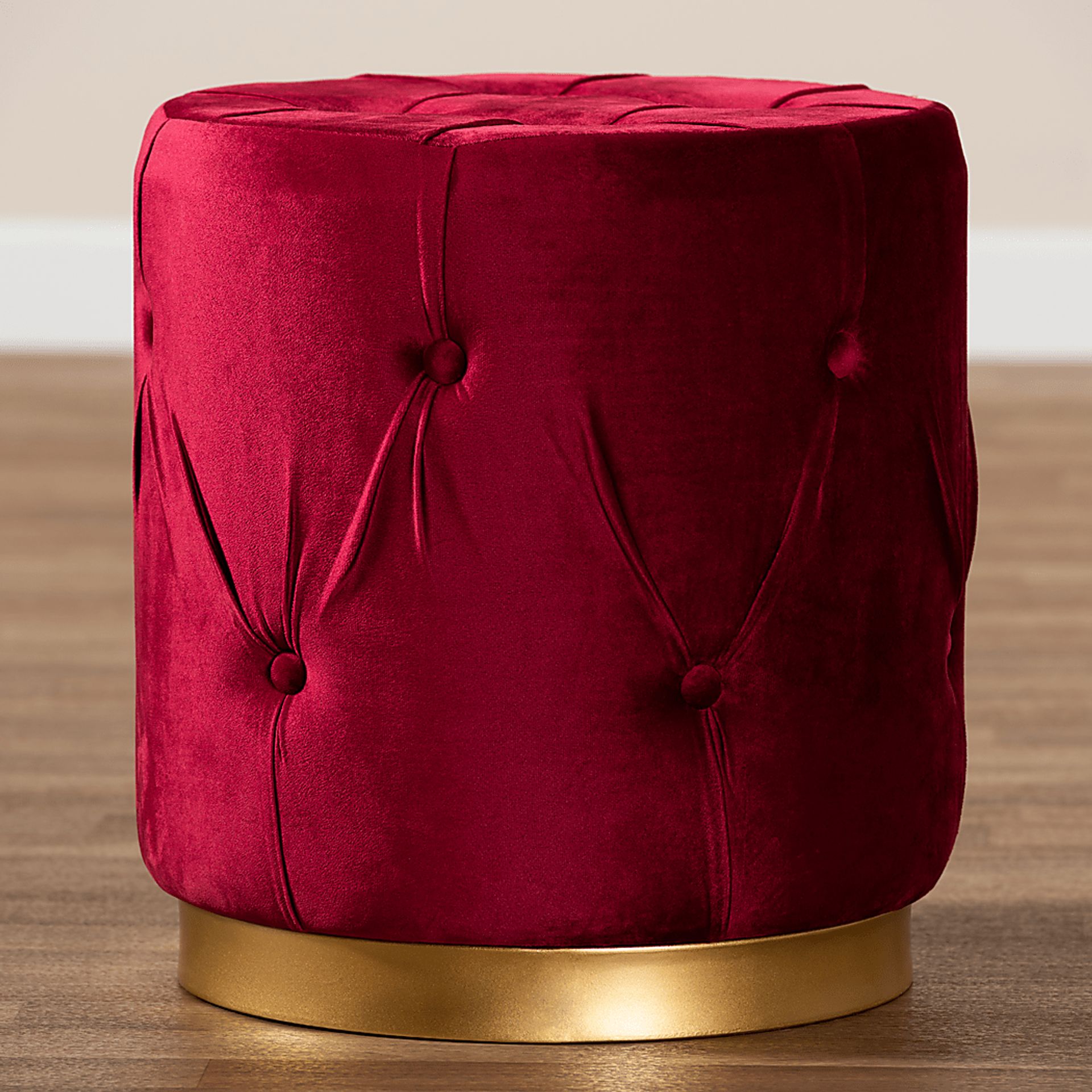 Inona Red Ottoman - Image 5