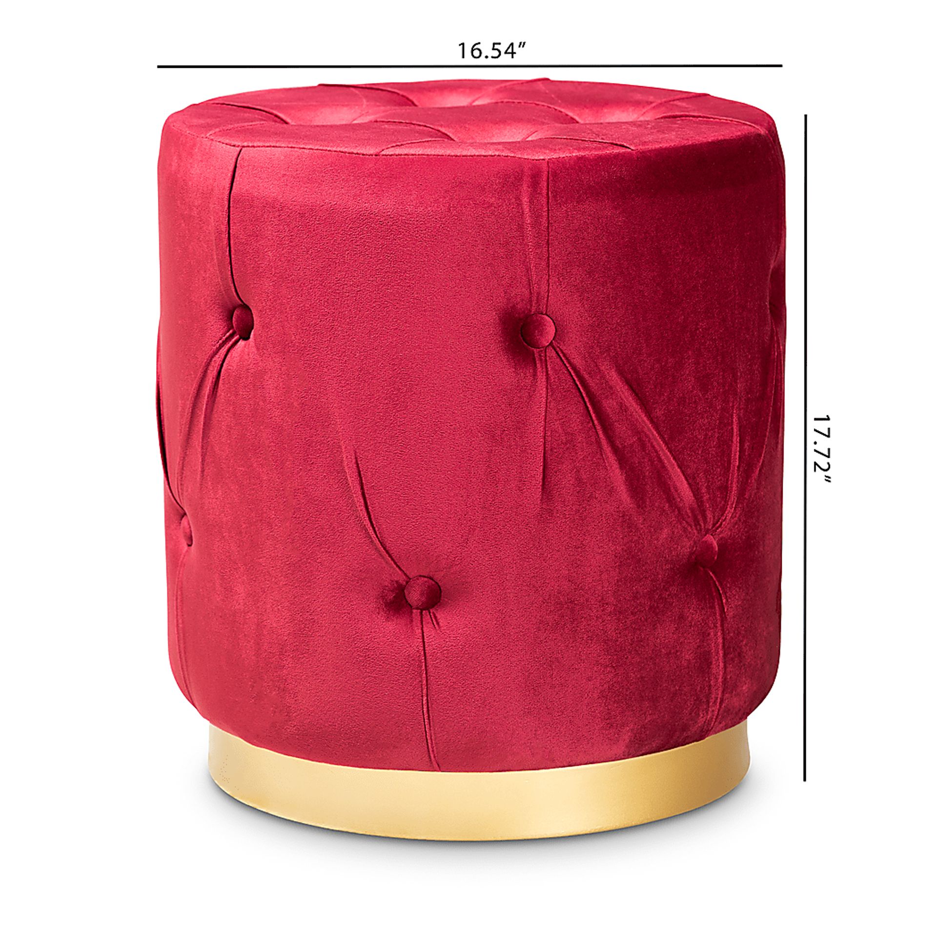 Inona Red Ottoman - Image 6