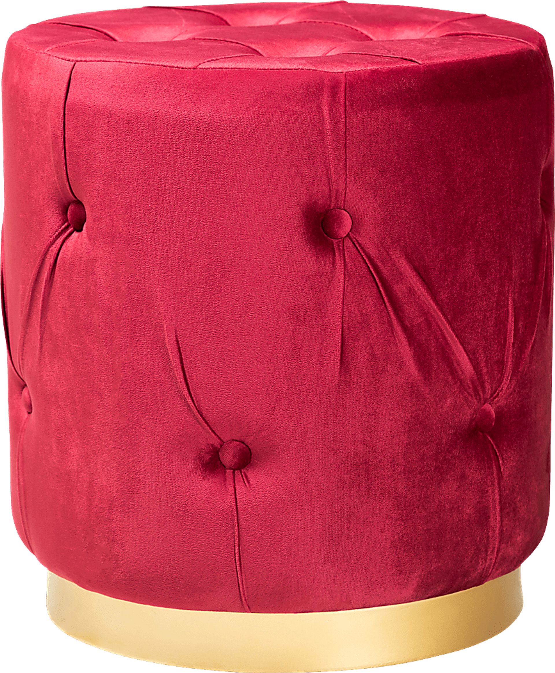 Inona Red Ottoman - Image 1