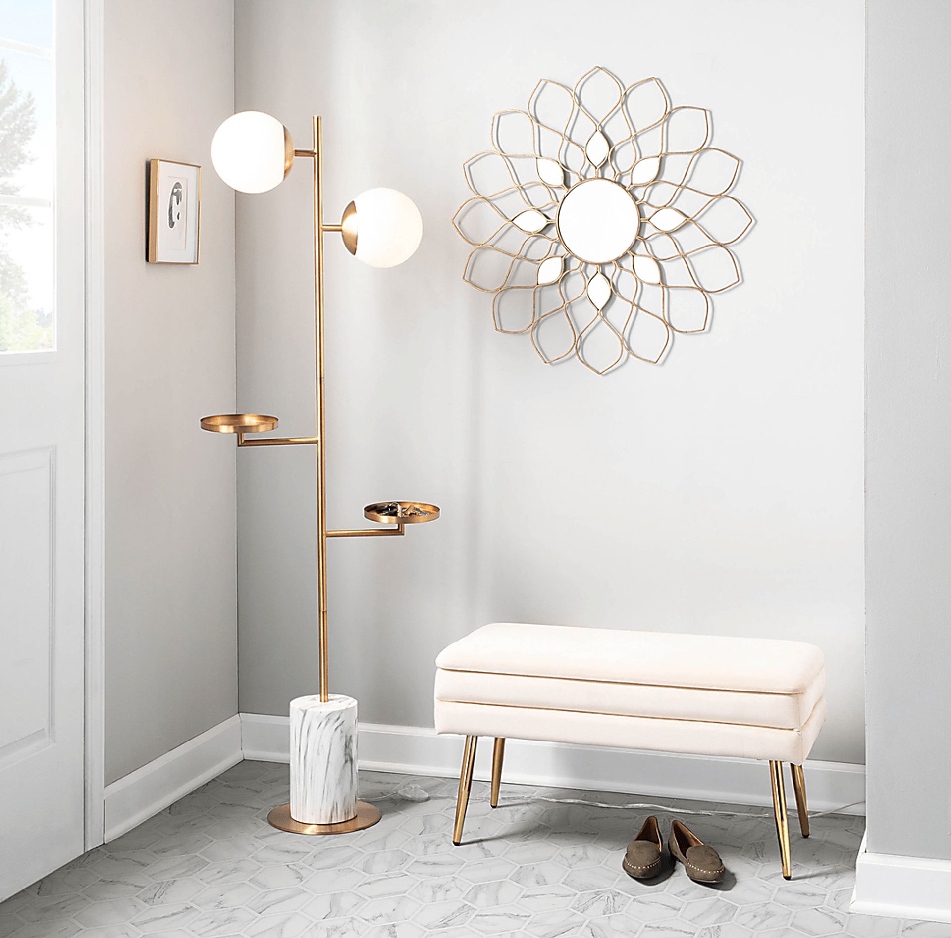 Interlaken Cream Accent Bench - Image 13