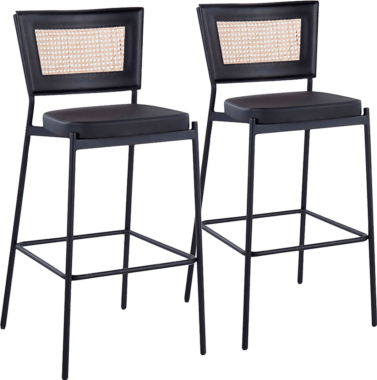 Inverary Black Black,Colors Polyurethane Fabric Barstool, Set Of 2