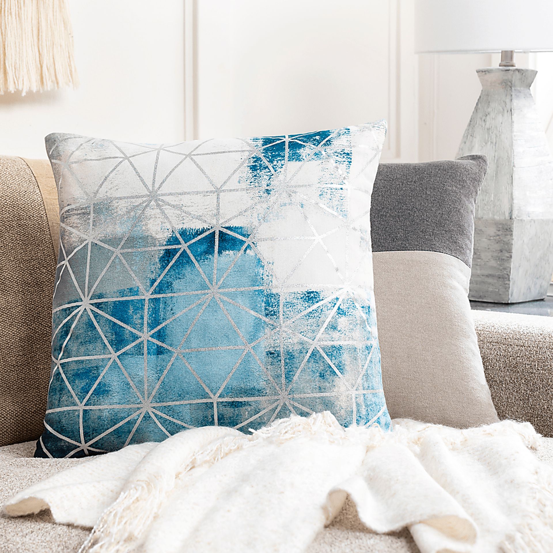 Iraida Aqua Accent Pillow - Image 5
