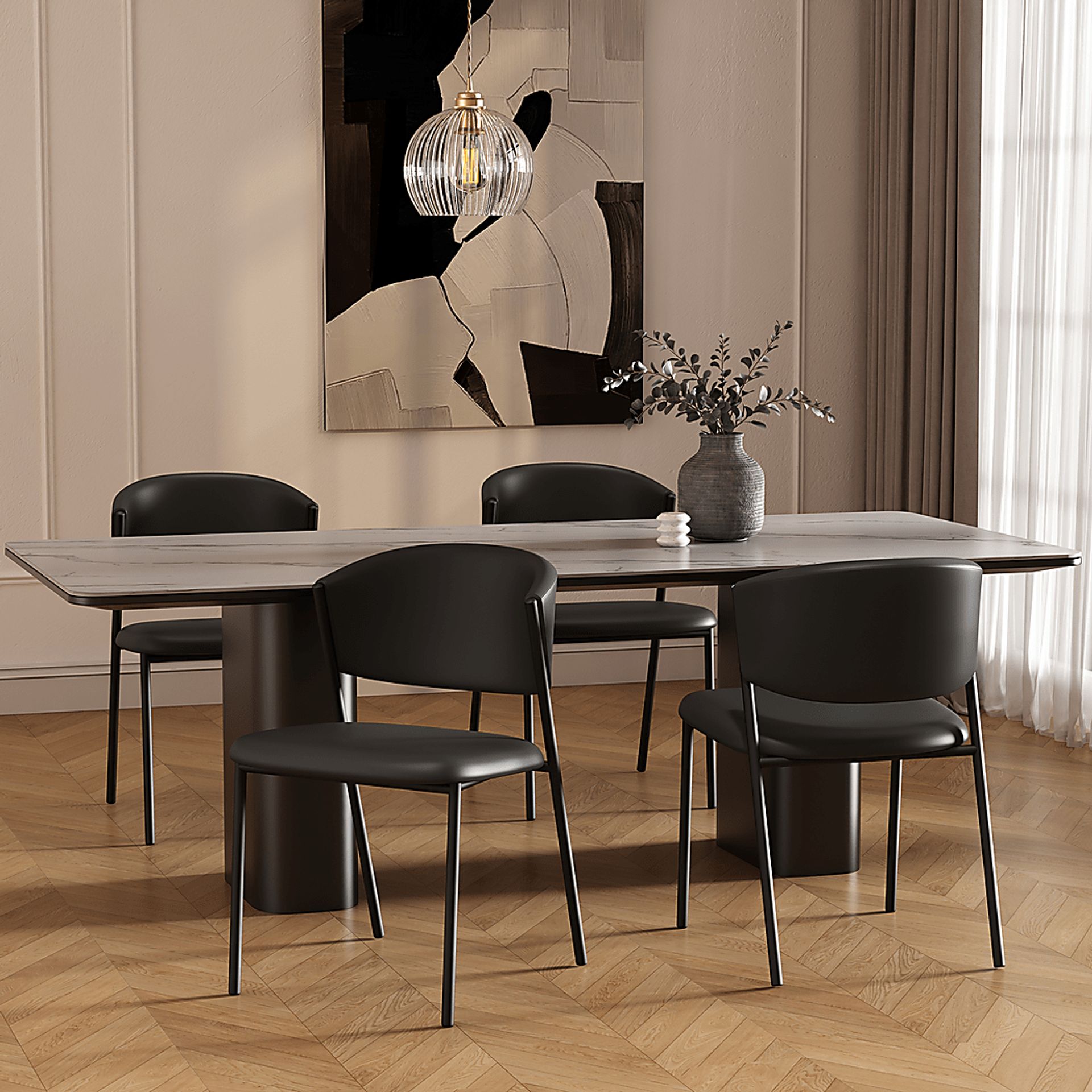 Iramse Black Side Chair, Set of 4 - Image 2