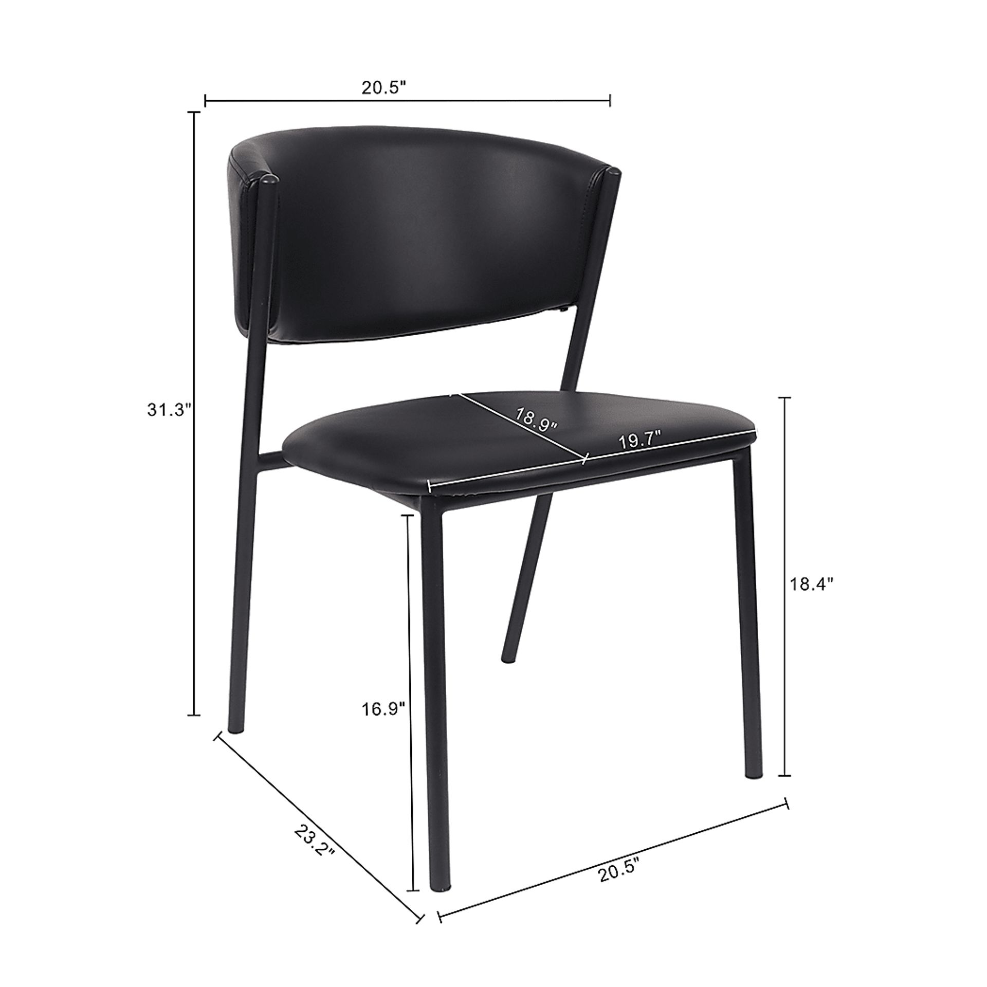 Iramse Black Side Chair, Set of 4 - Image 8