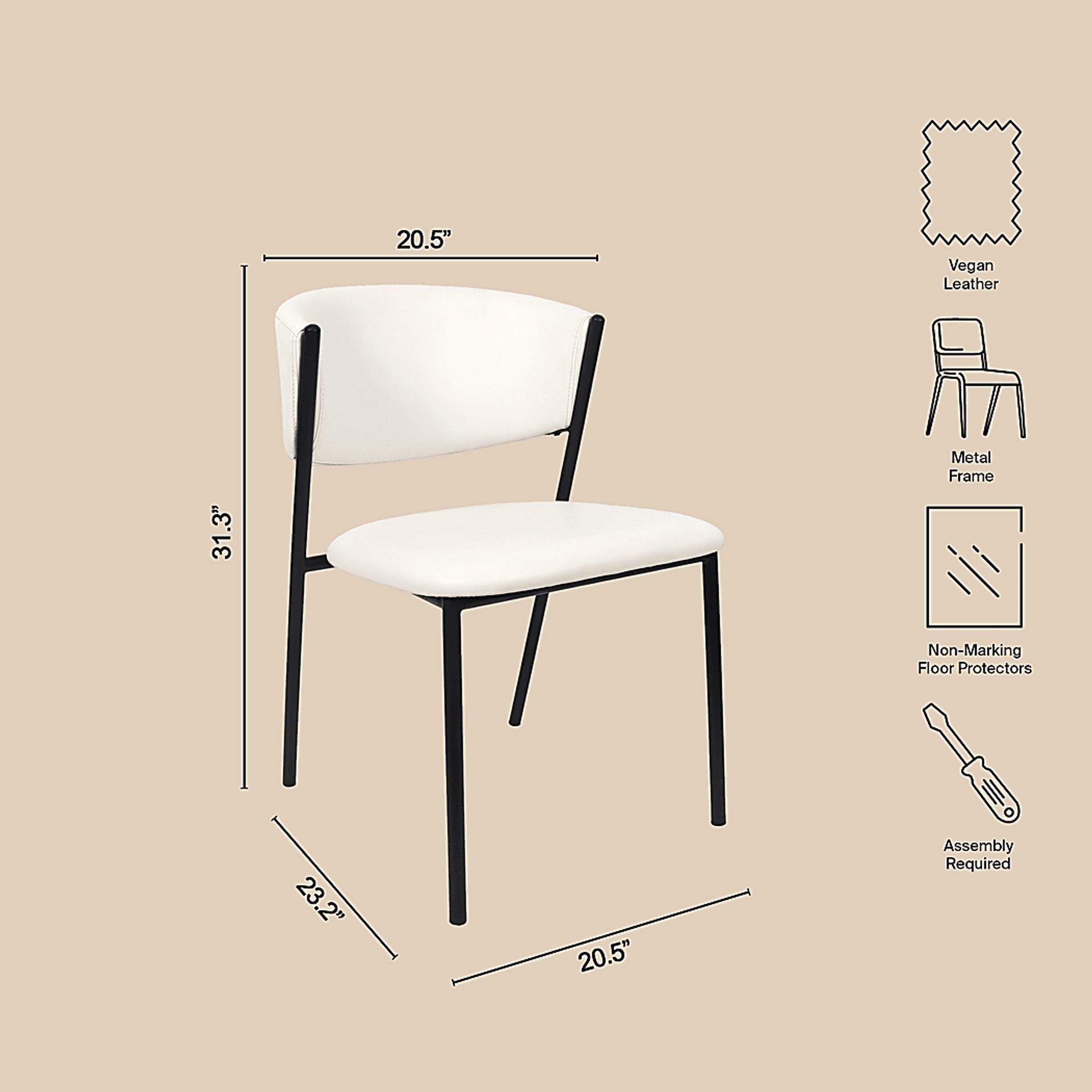 Iramse White Side Chair, Set of 4 - Image 6