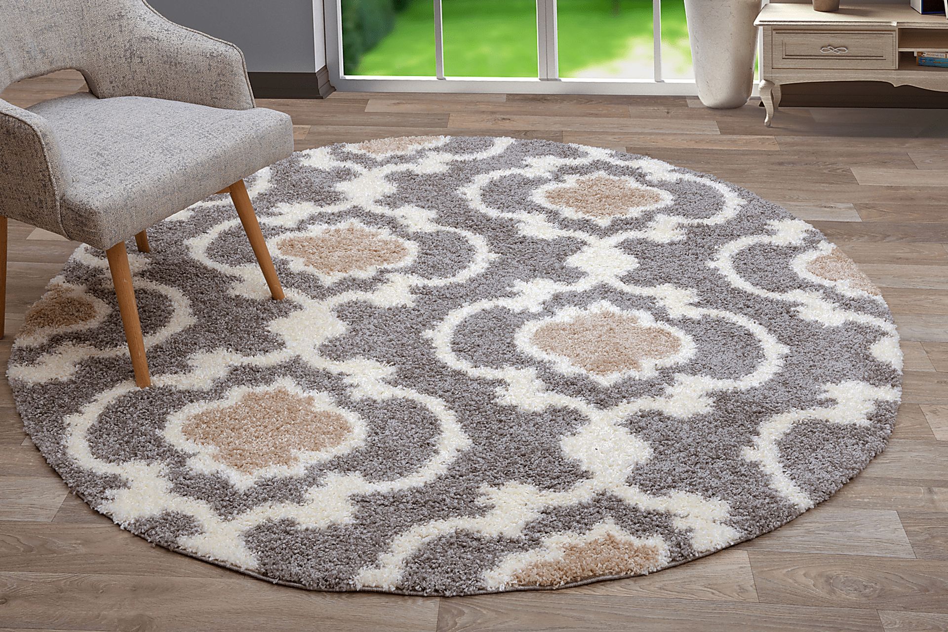 Irenee Gray 6'6 Round Rug - Image 2