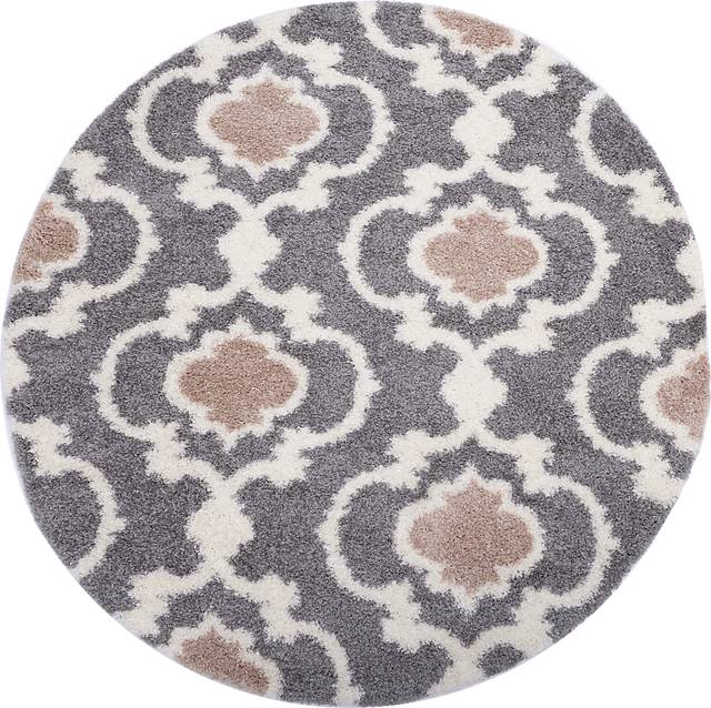 Irenee Gray 6'6 Round Rug - Thumbnail - Image 1