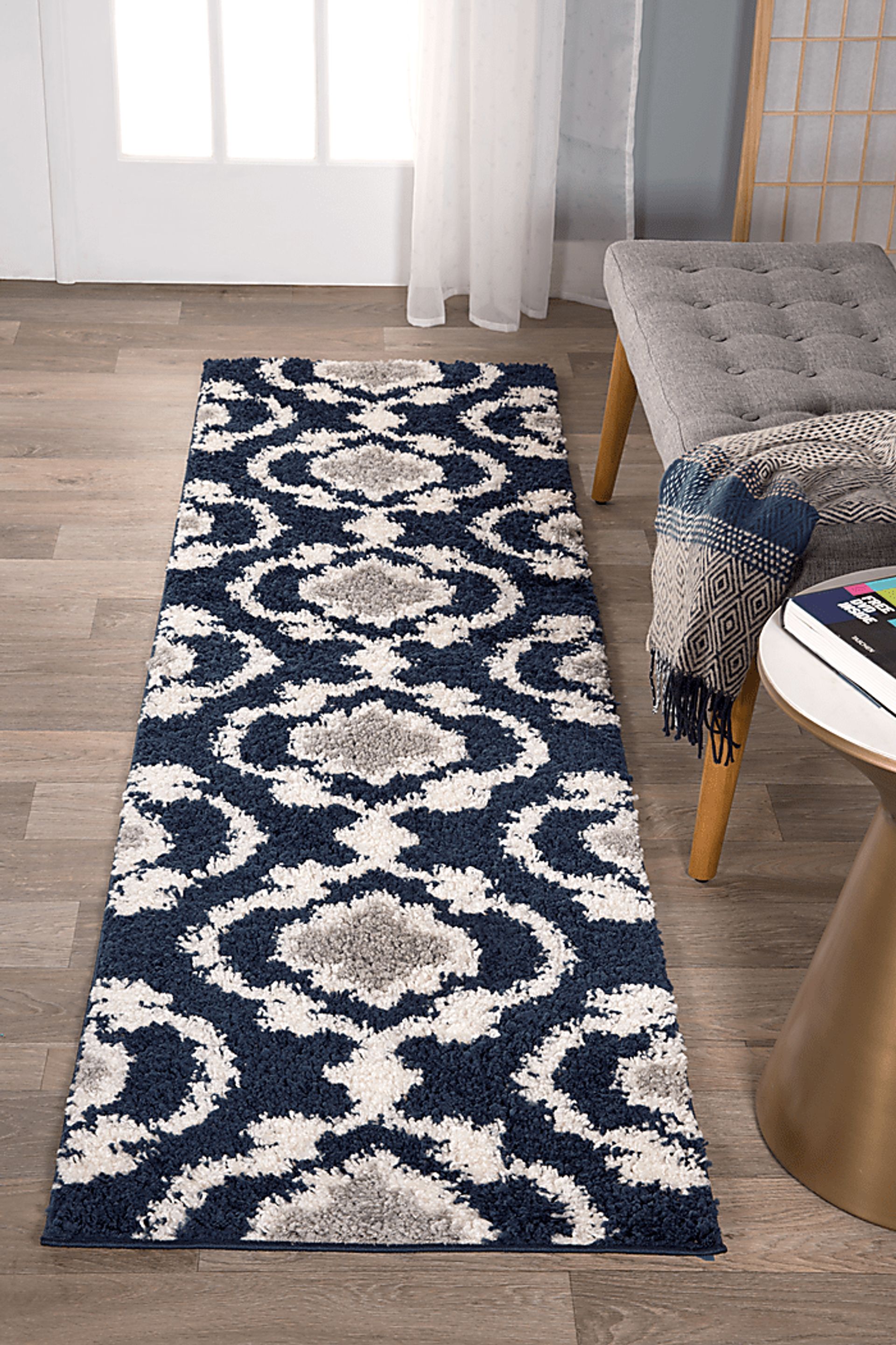 Irenee Navy 2' x 7'2 Runner Rug - Image 3