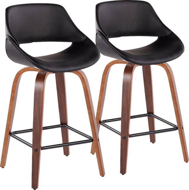 Irenor Black Counter Height Stool, Set of 2 - Thumbnail - Image 1