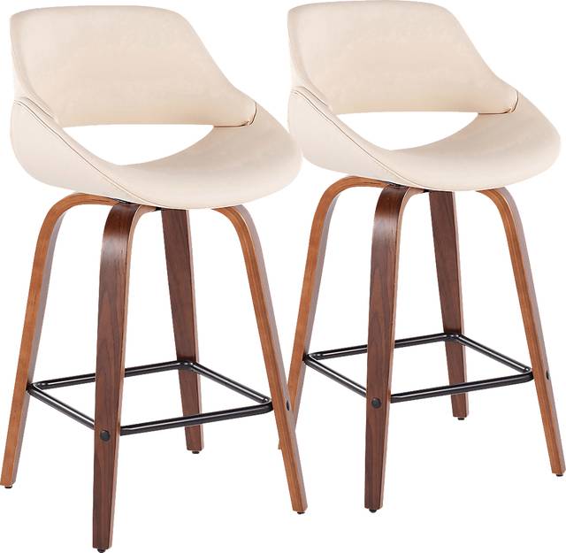 Irenor Cream Counter Height Stool, Set of 2 - Thumbnail - Image 1